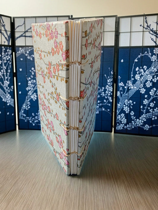 Mini Blossoms in Strawberry and Rose colors with gold accented - Mini Sketchbook - French Stitch