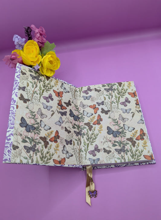 Paper Embossed Flowers- Handmade Hardcover Journal