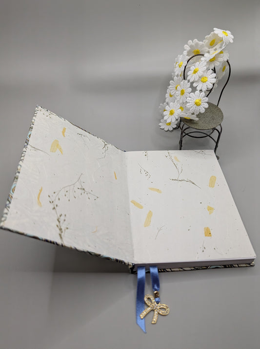 Peacock Feathers Print - Handmade Hardcover Journal