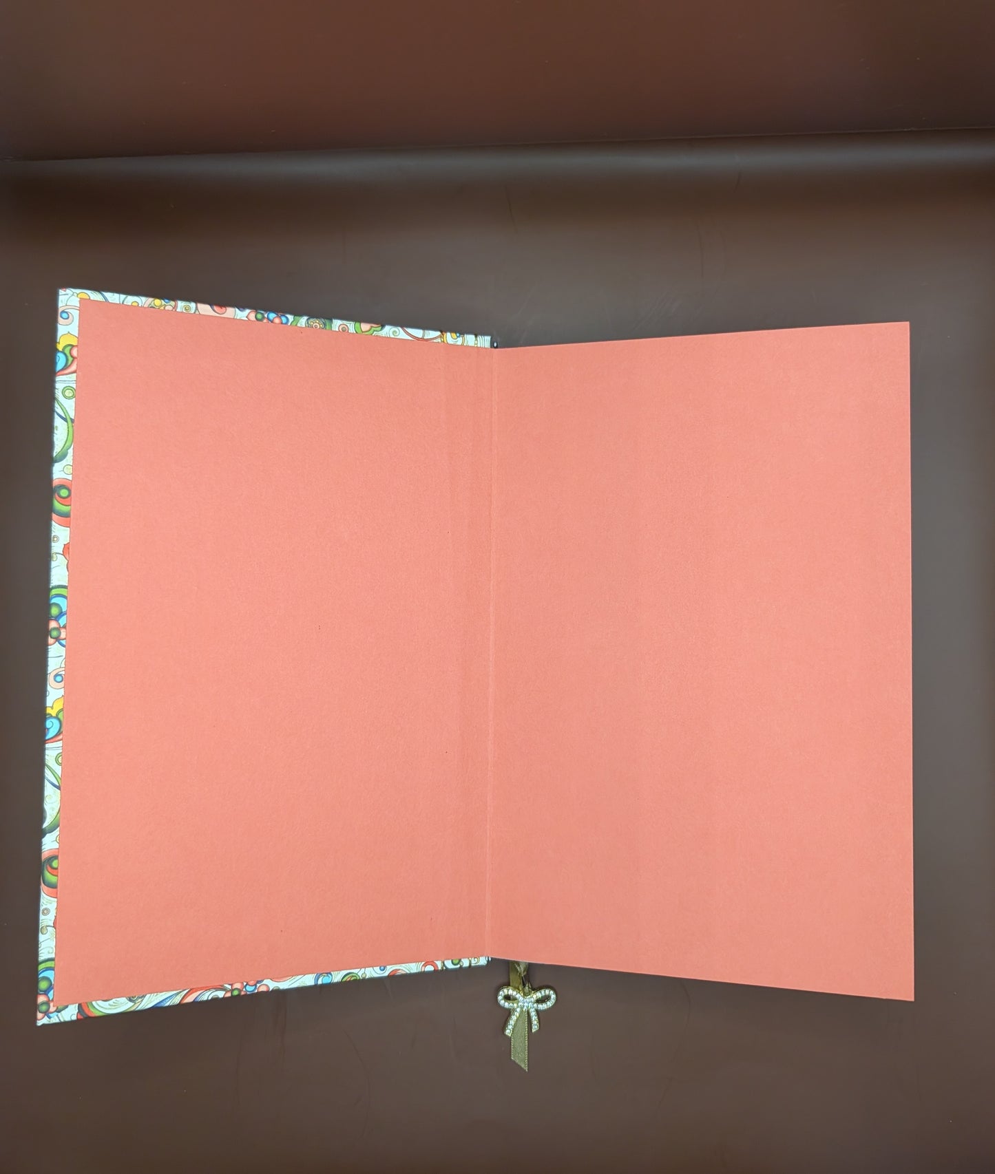 Pink Green Pool Gold Florentine Pattern - Handmade Hardcover Journal