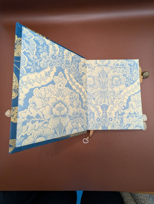 Gold Butterflies and Dragon Fly on teal background - Handmade Hardcover Journal