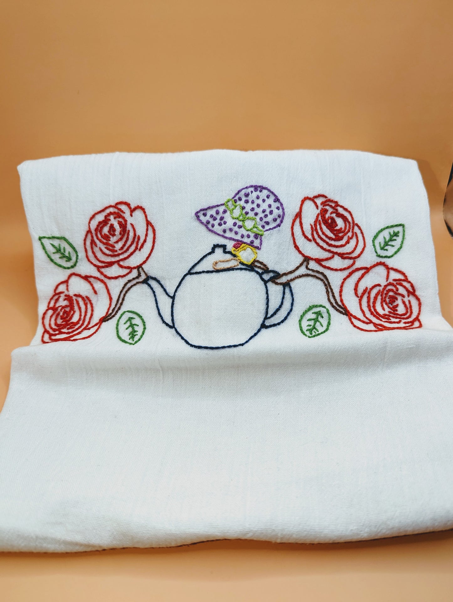 Cup of Tea with purple dots - Kitchen Towel