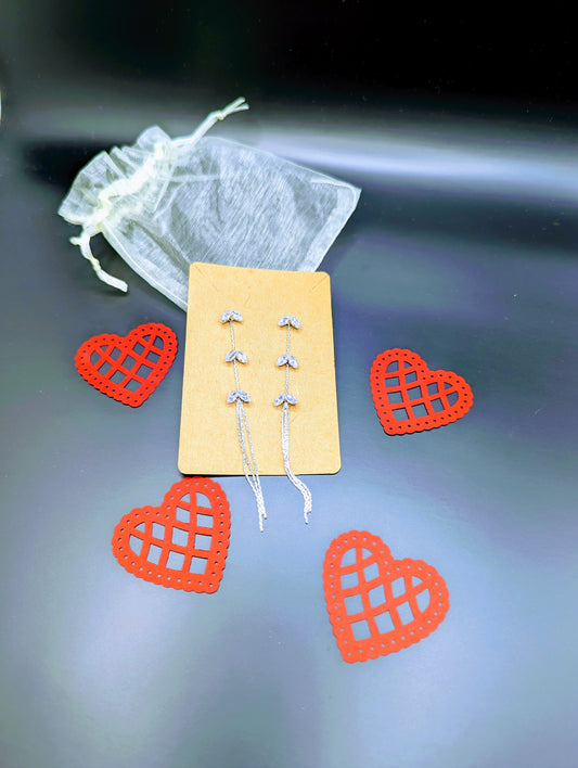 Drop Silver Sparkles Earrings