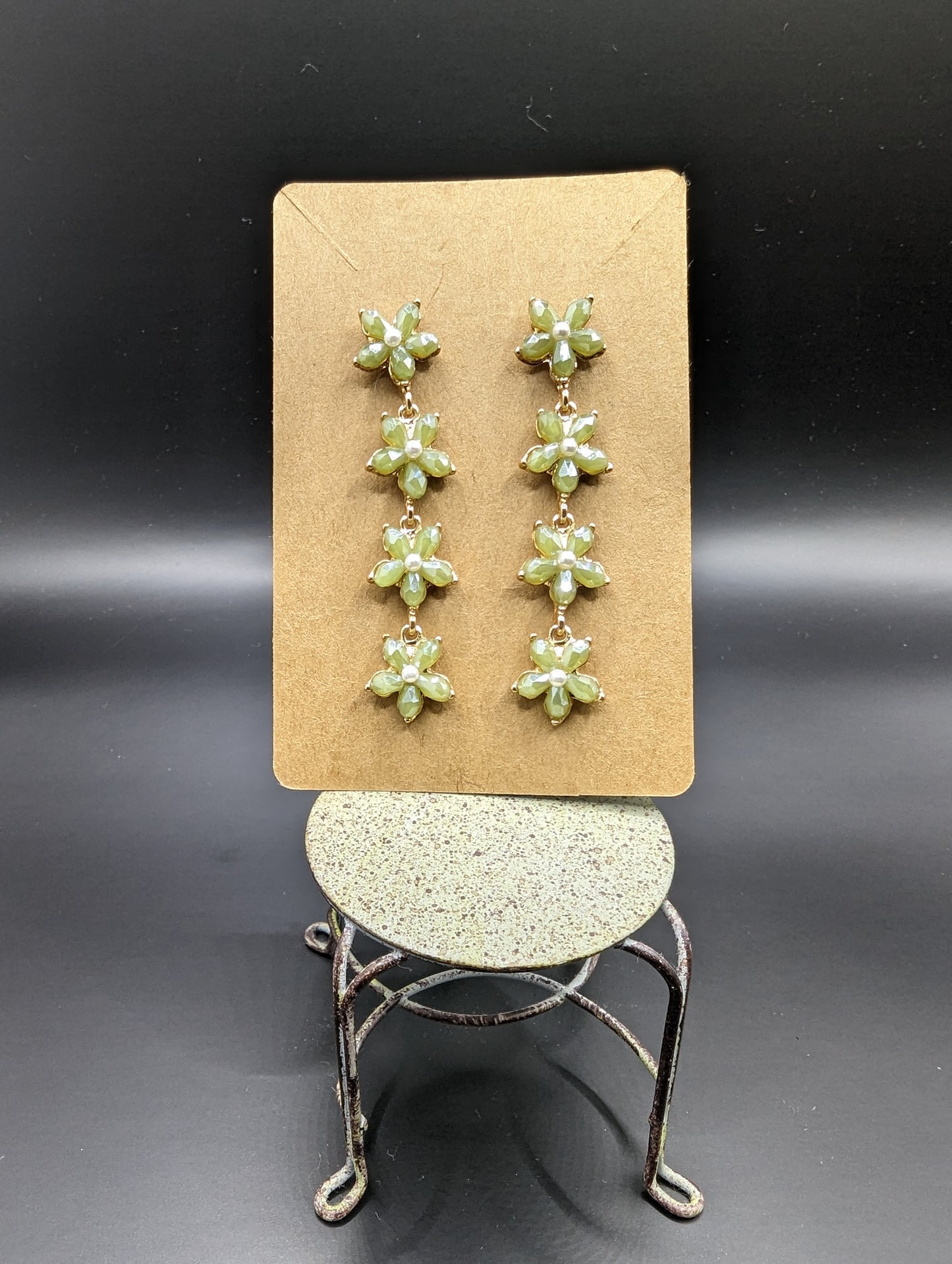 Rain of Green Flowers Earrings
