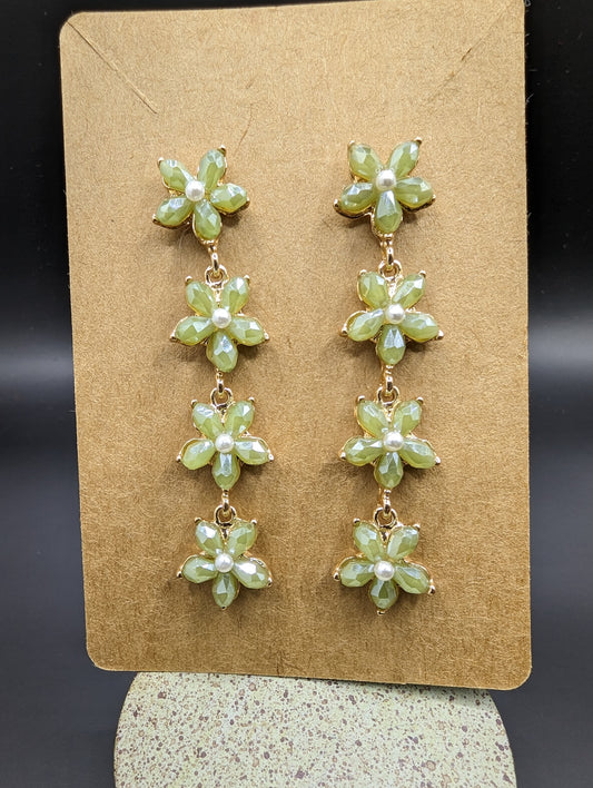 Rain of Green Flowers Earrings