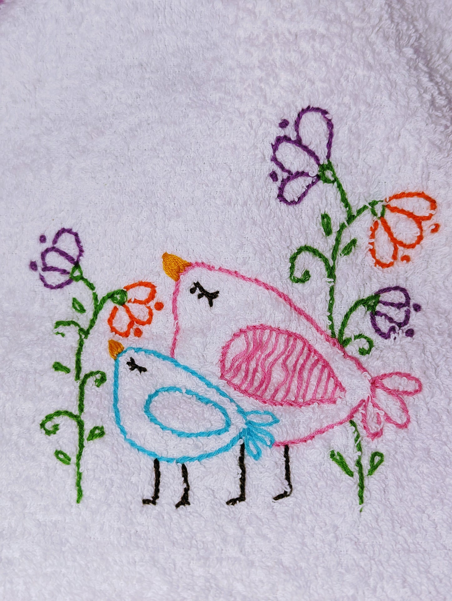 Hand Towels - Bird Love Pattern