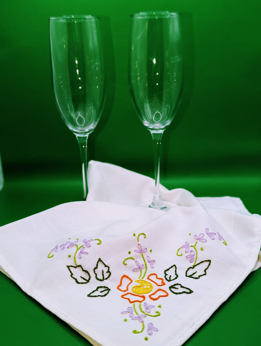 Dinner Napkins - Flowers Garden Pattern