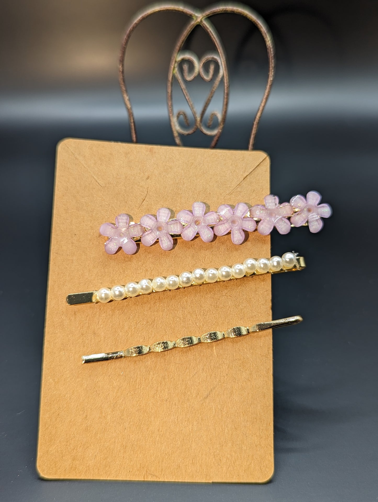 Set of three cute accessories for hair