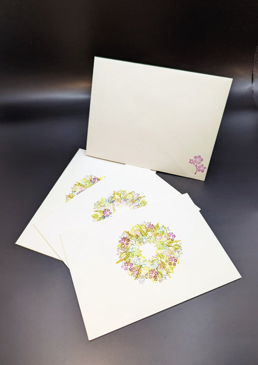Handmade Stationery - Autumn Floral Wreath Design