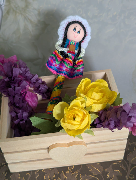 Doll Pen - Holding a Maraca - Made in Peru