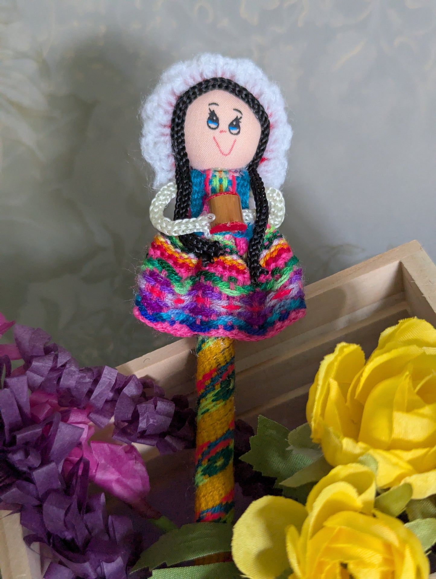 Doll Pen - Holding a Maraca - Made in Peru
