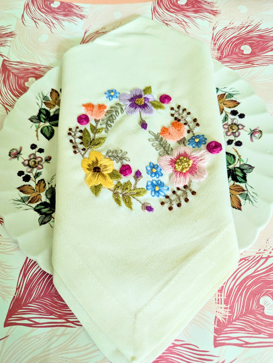 Dinner Napkins - Happy Spring Wreath