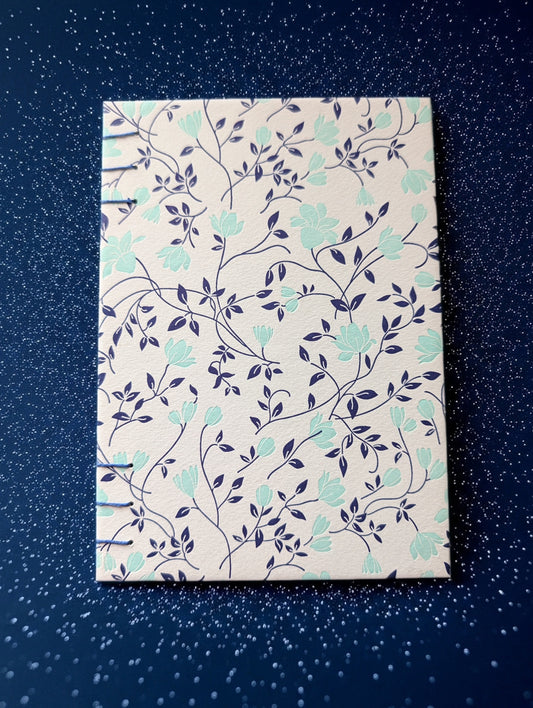 Blue Flowers - Coptic Binding Sketch Book