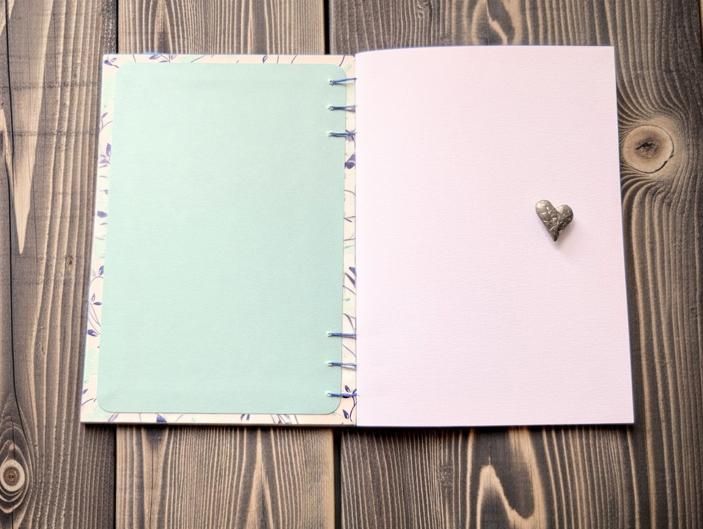 Blue Flowers - Coptic Binding Sketch Book