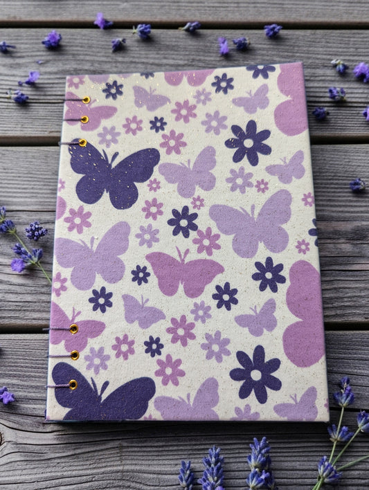 Blutterflies and Flowers  - Coptic Binding Sketch Book