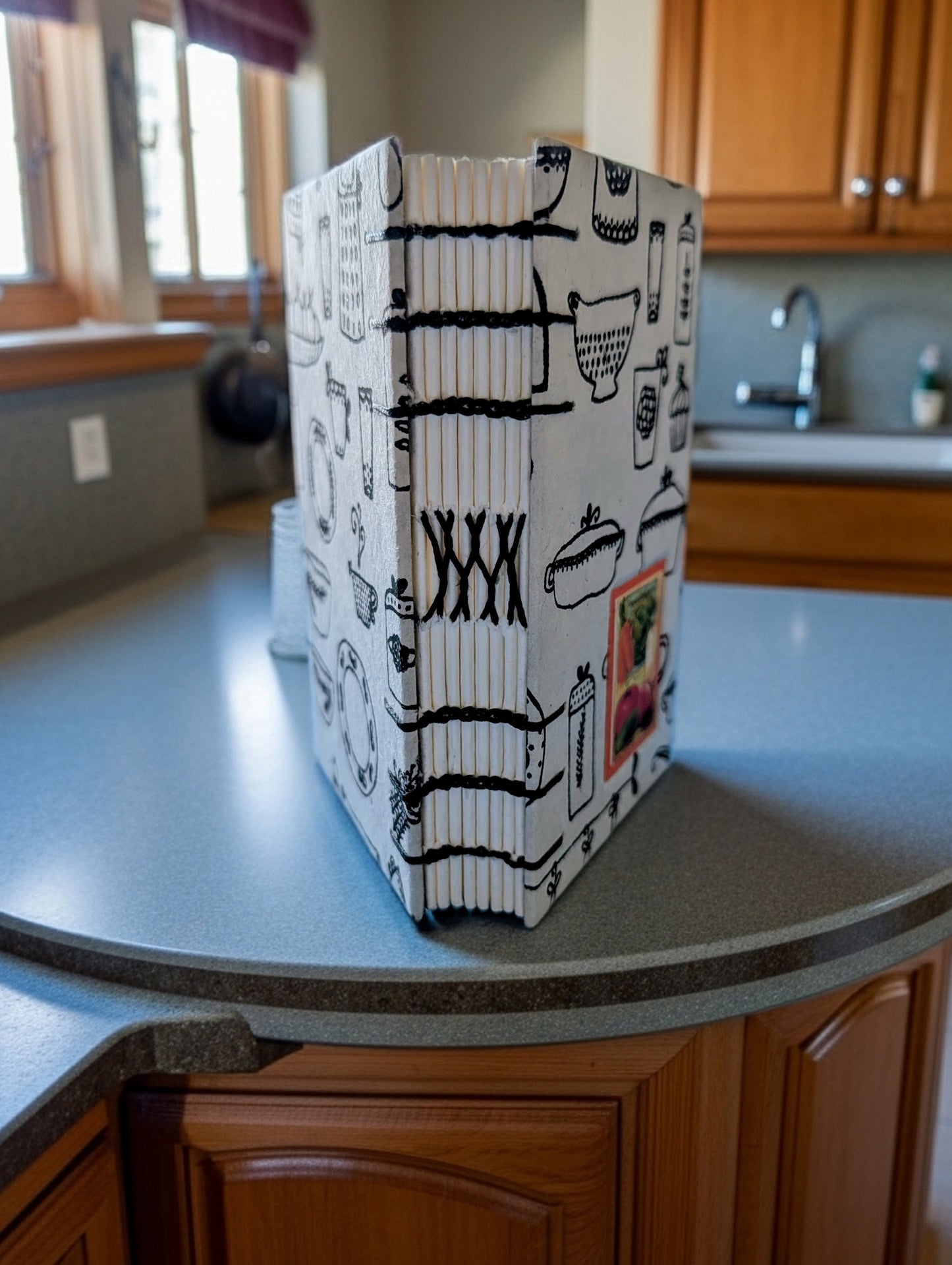 Utensils Print with a cute veggies image - Mini Sketchbook - French Stitch