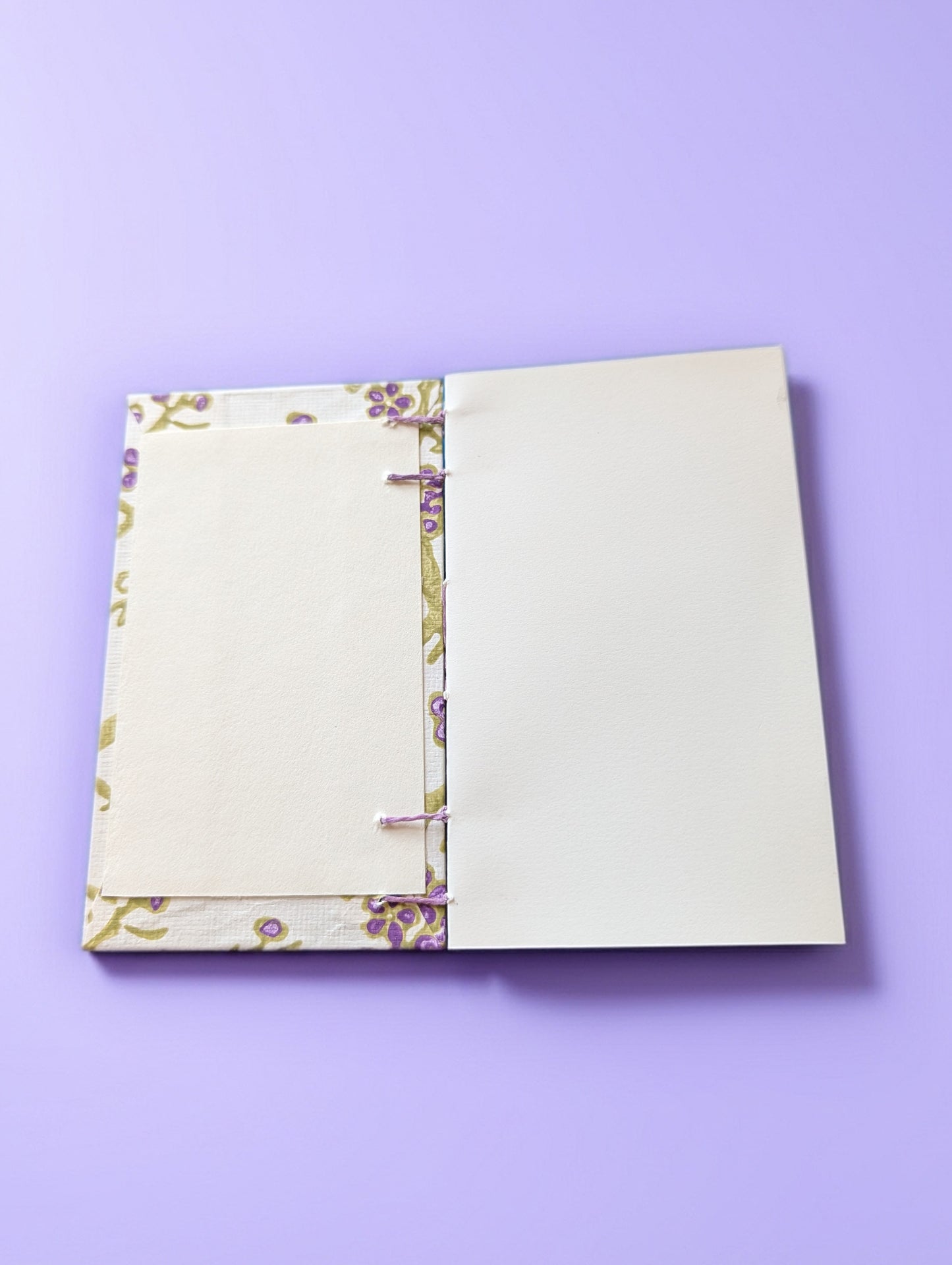 Purple Flowers on Branches Pattern - Mini Sketchbook - French Stitch