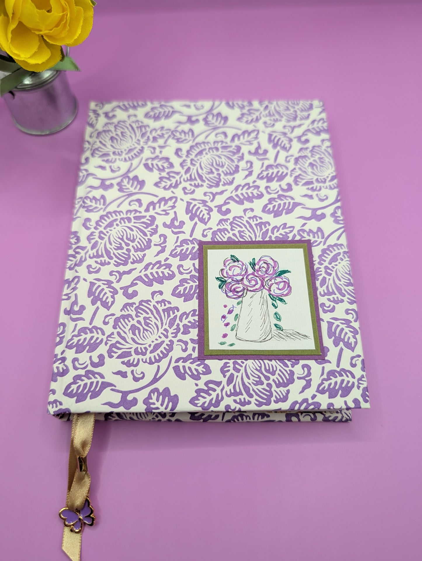 Paper Embossed Flowers- Handmade Hardcover Journal