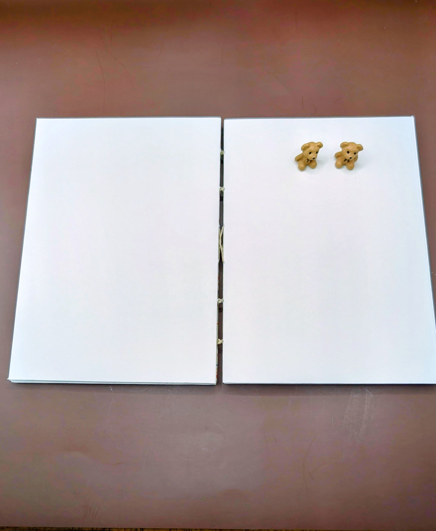 Mini Blossoms in Strawberry and Pink Color with gold accents - Coptic Binding Sketch Book