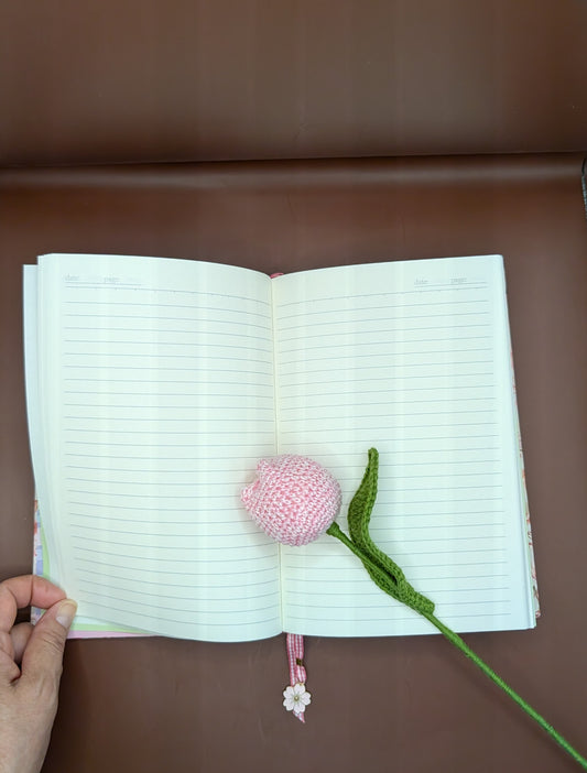 Blossoms with branches on a settle background - Handmade Hardcover Journal