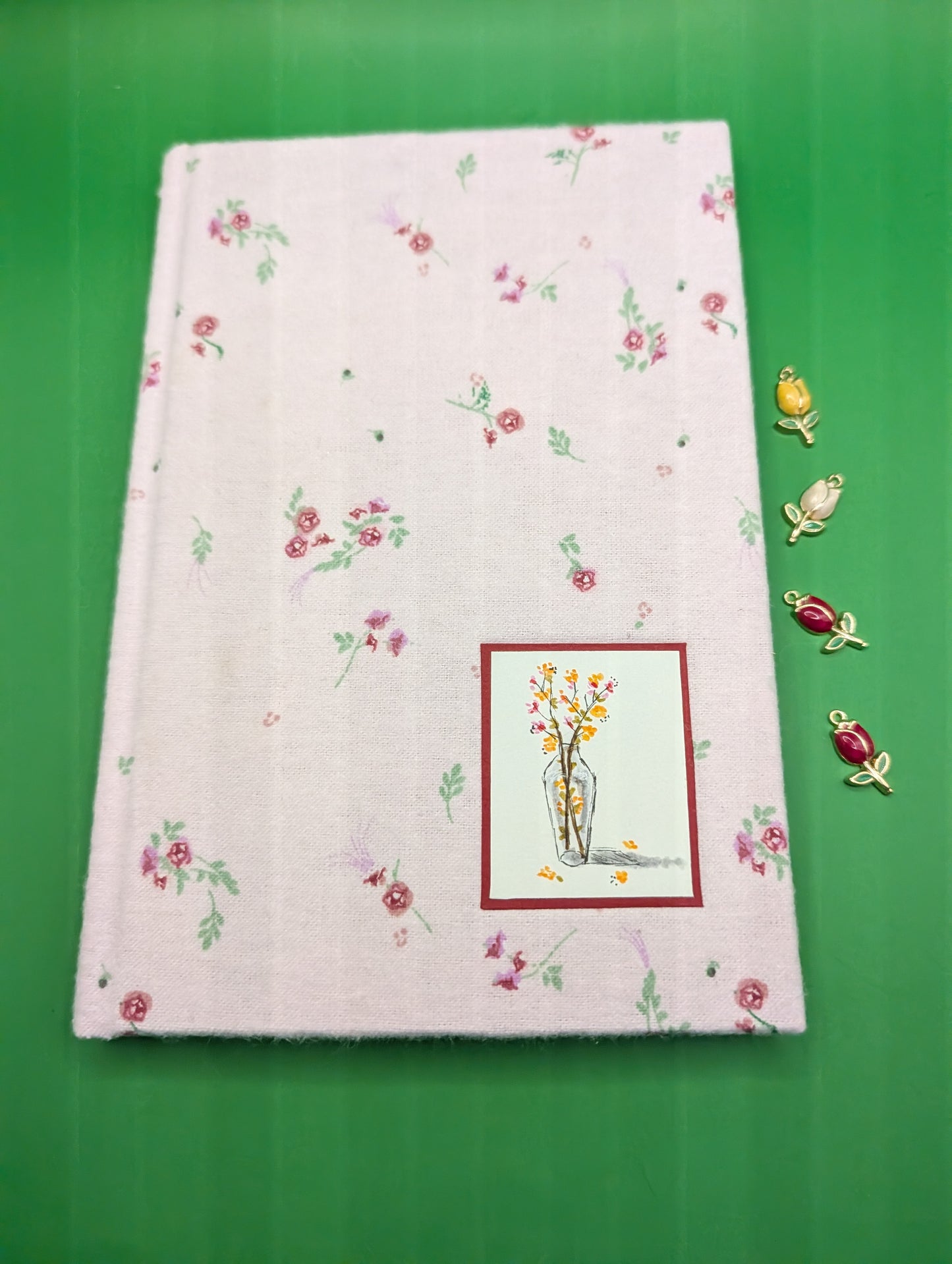 Garden of Roses - Handmade Fabric Journal