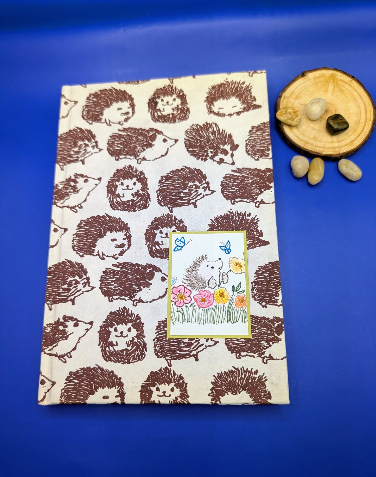 Cute Hedgehog Pattern - Handmade Hardcover Journal