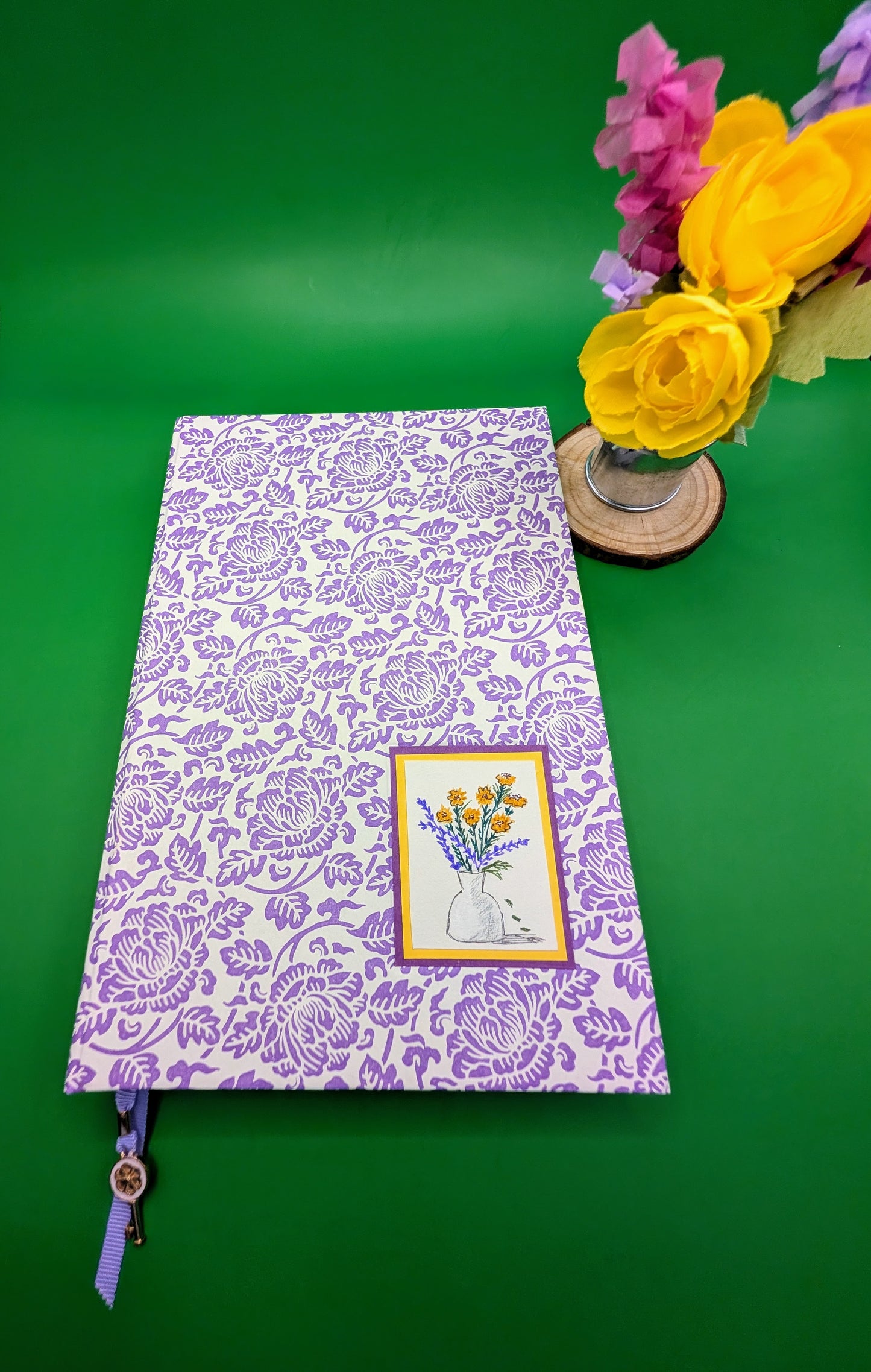 Paper Embossed Flowers- Handmade Hardcover Journal