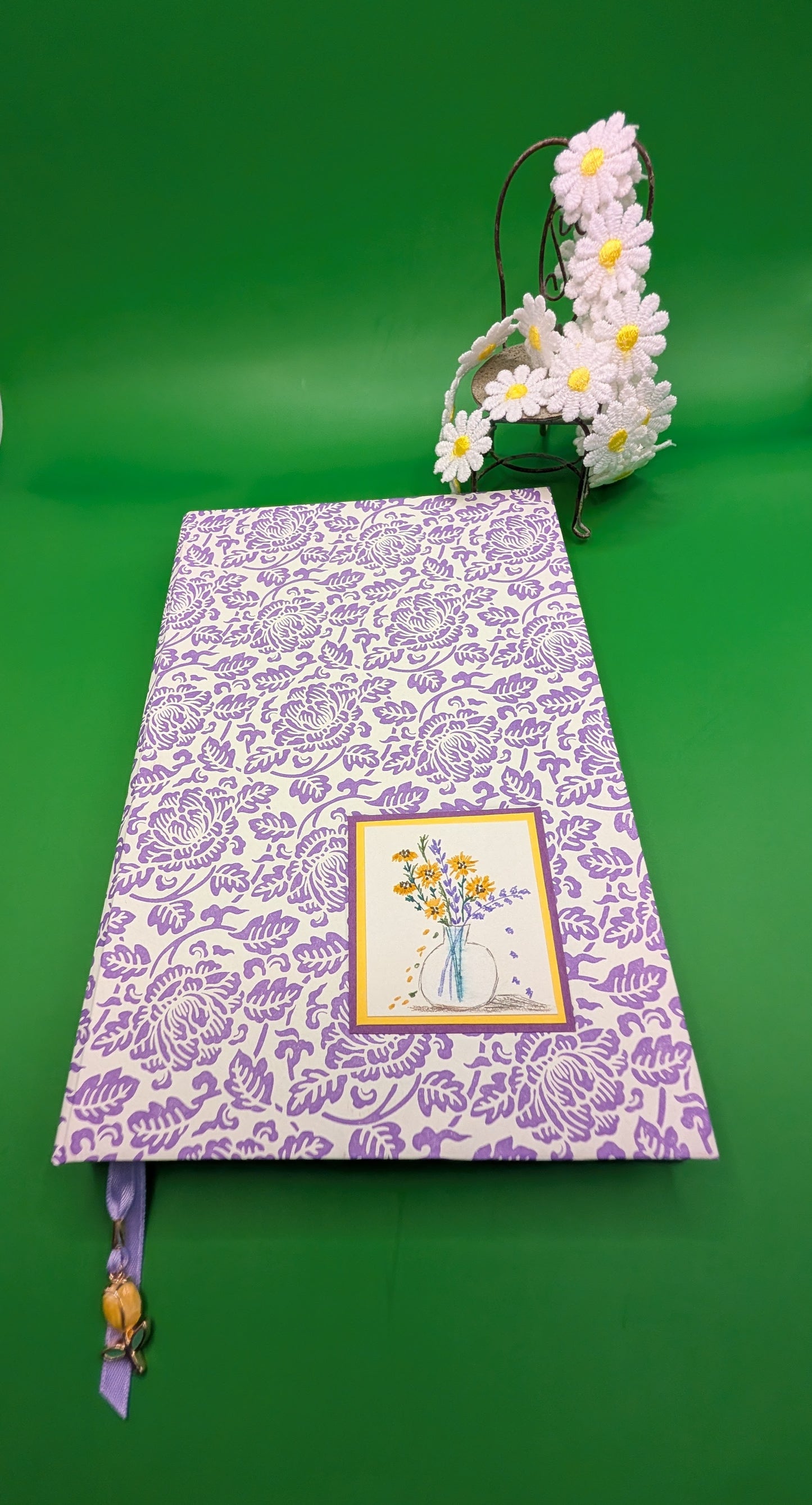 Paper Embossed Flowers- Handmade Hardcover Journal