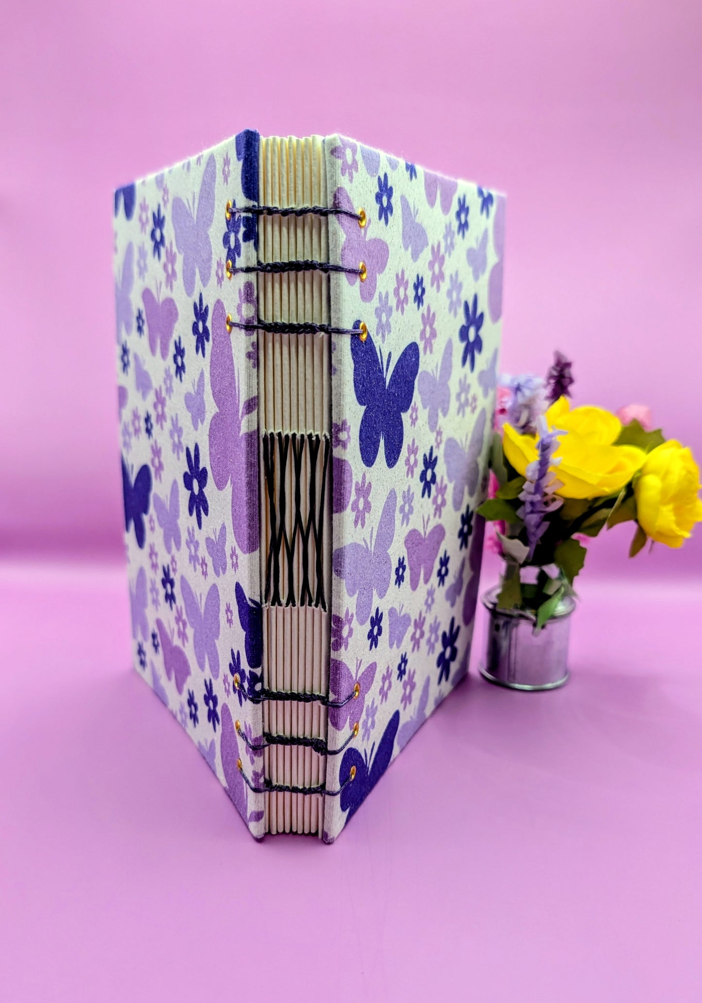 Blutterflies and Flowers  - Coptic Binding Sketch Book