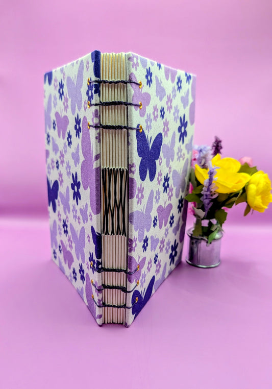 Blutterflies and Flowers  - Coptic Binding Sketch Book