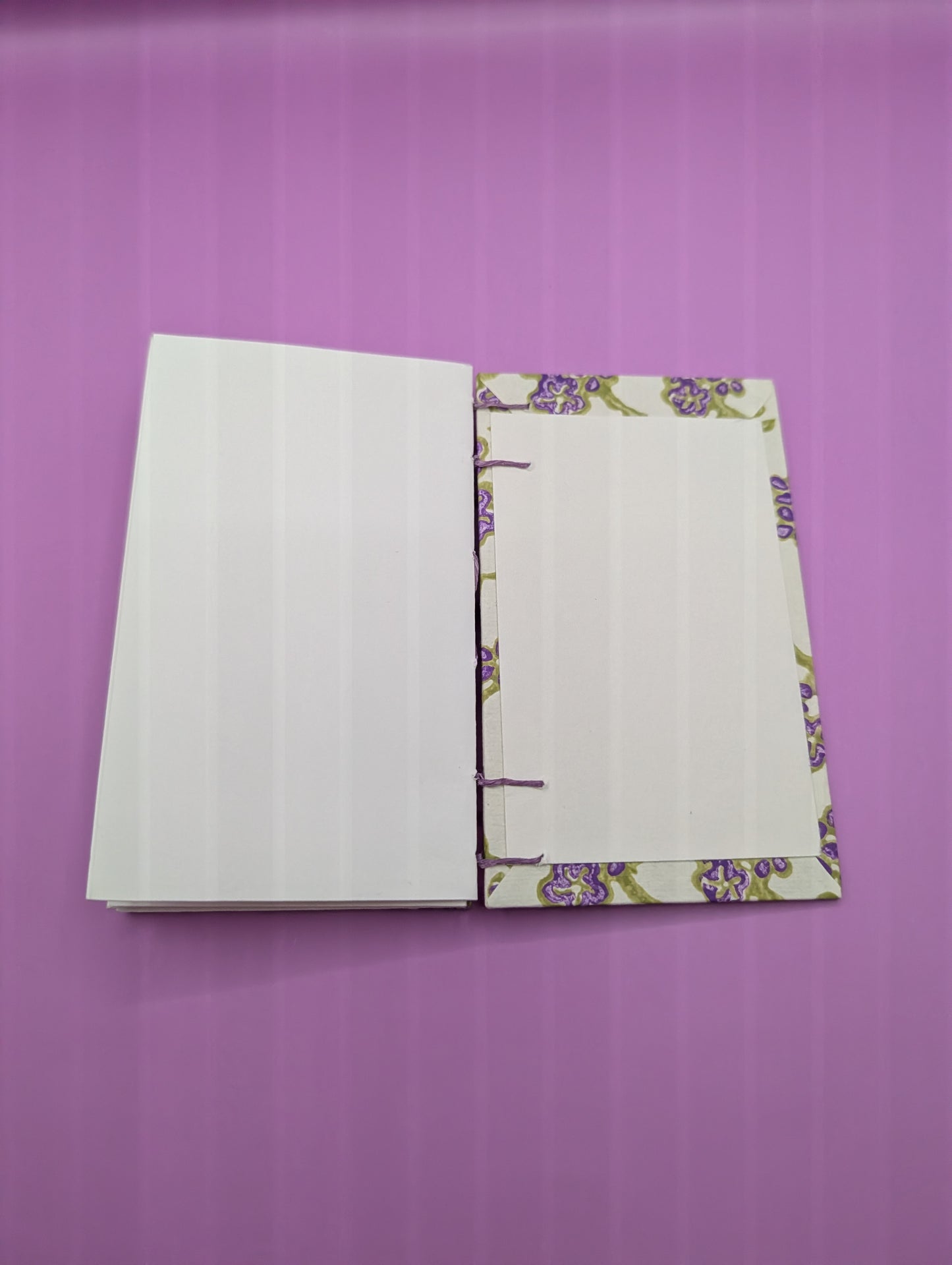 Purple Flowers on Branches Pattern - Mini Sketchbook - French Stitch