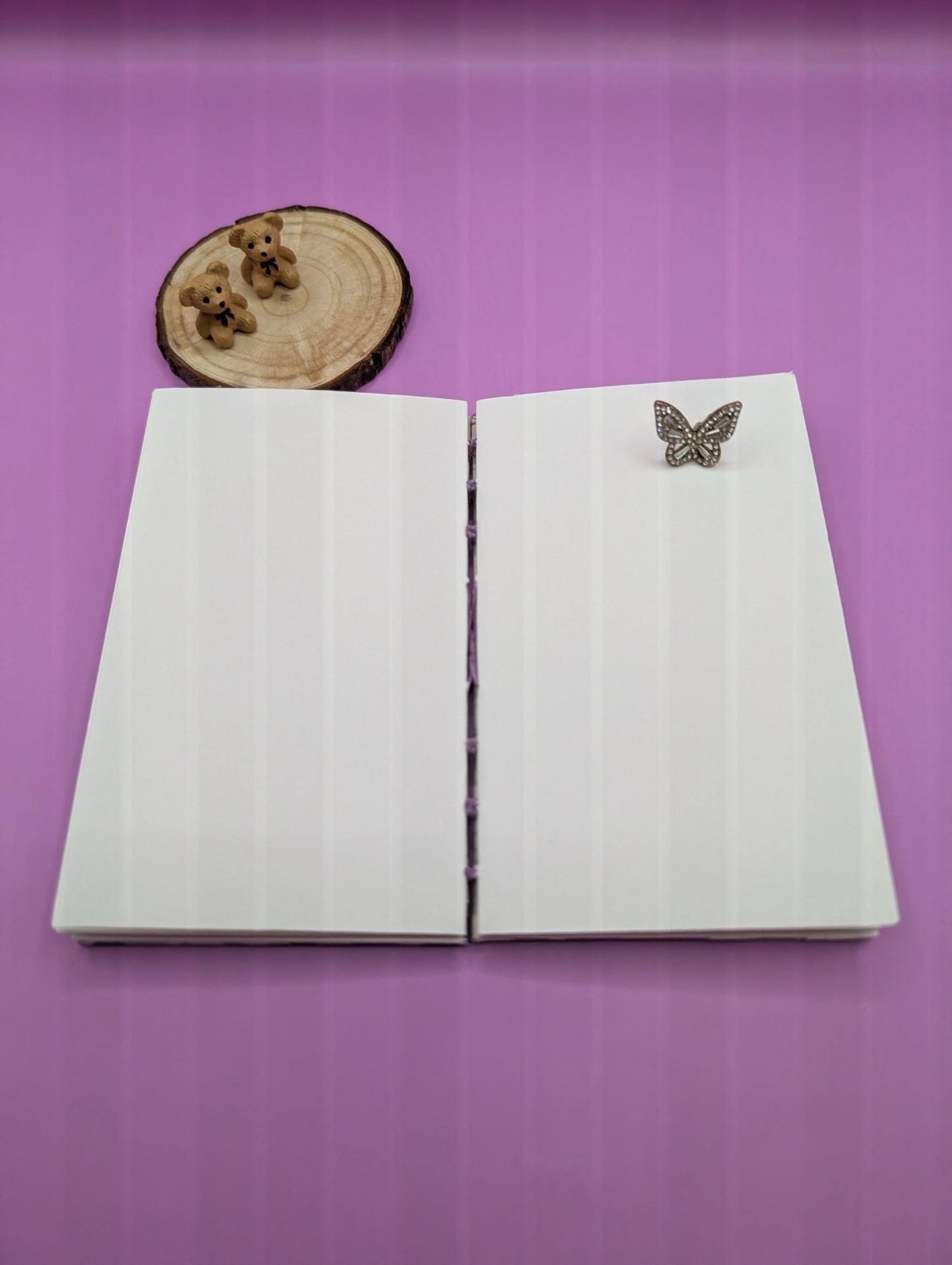 Green and Purple Leaves Print - Mini Sketchbook - French Stitch
