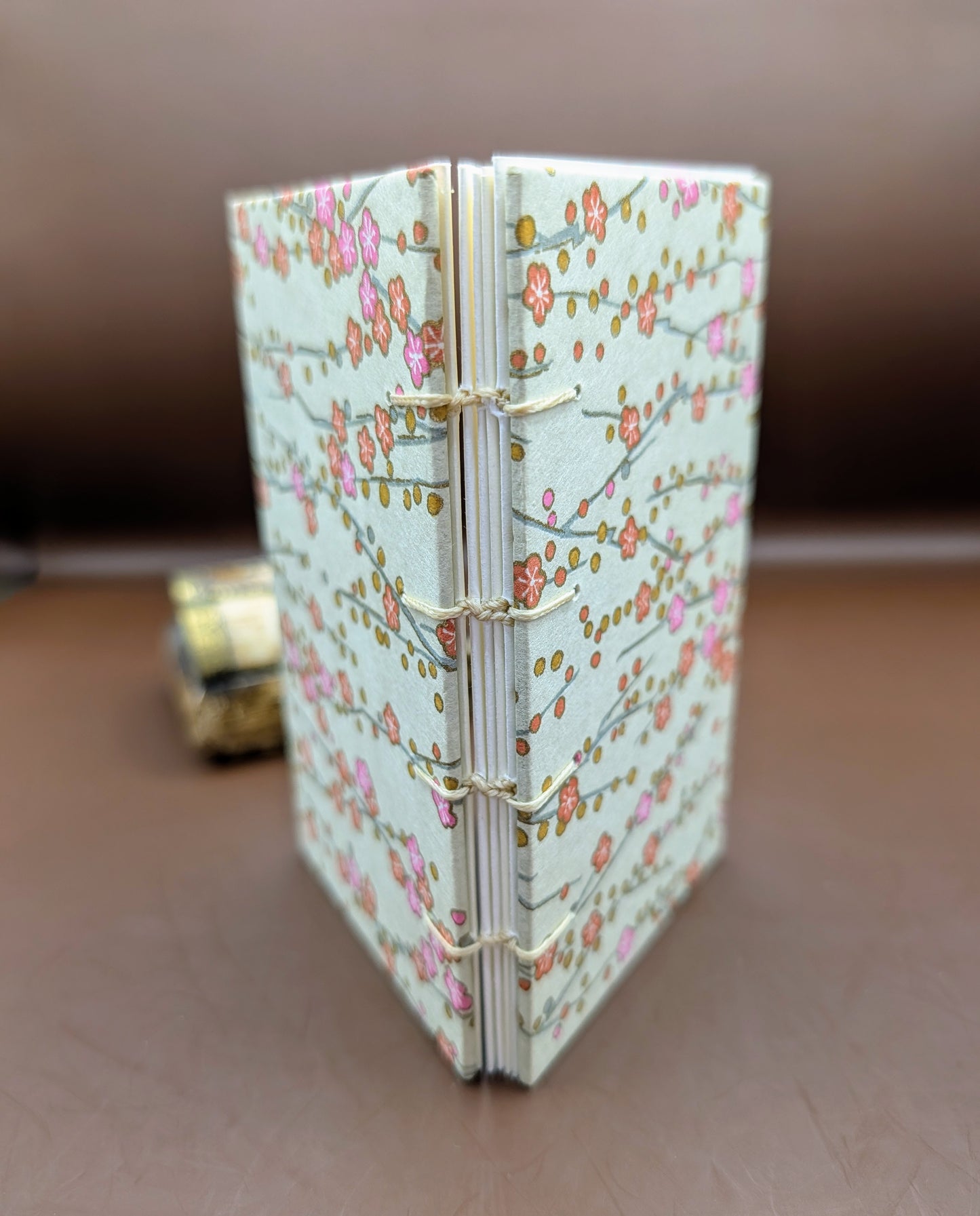 Mini Blossoms in Strawberry and Rose colors with gold accented - Mini Sketchbook - French Stitch