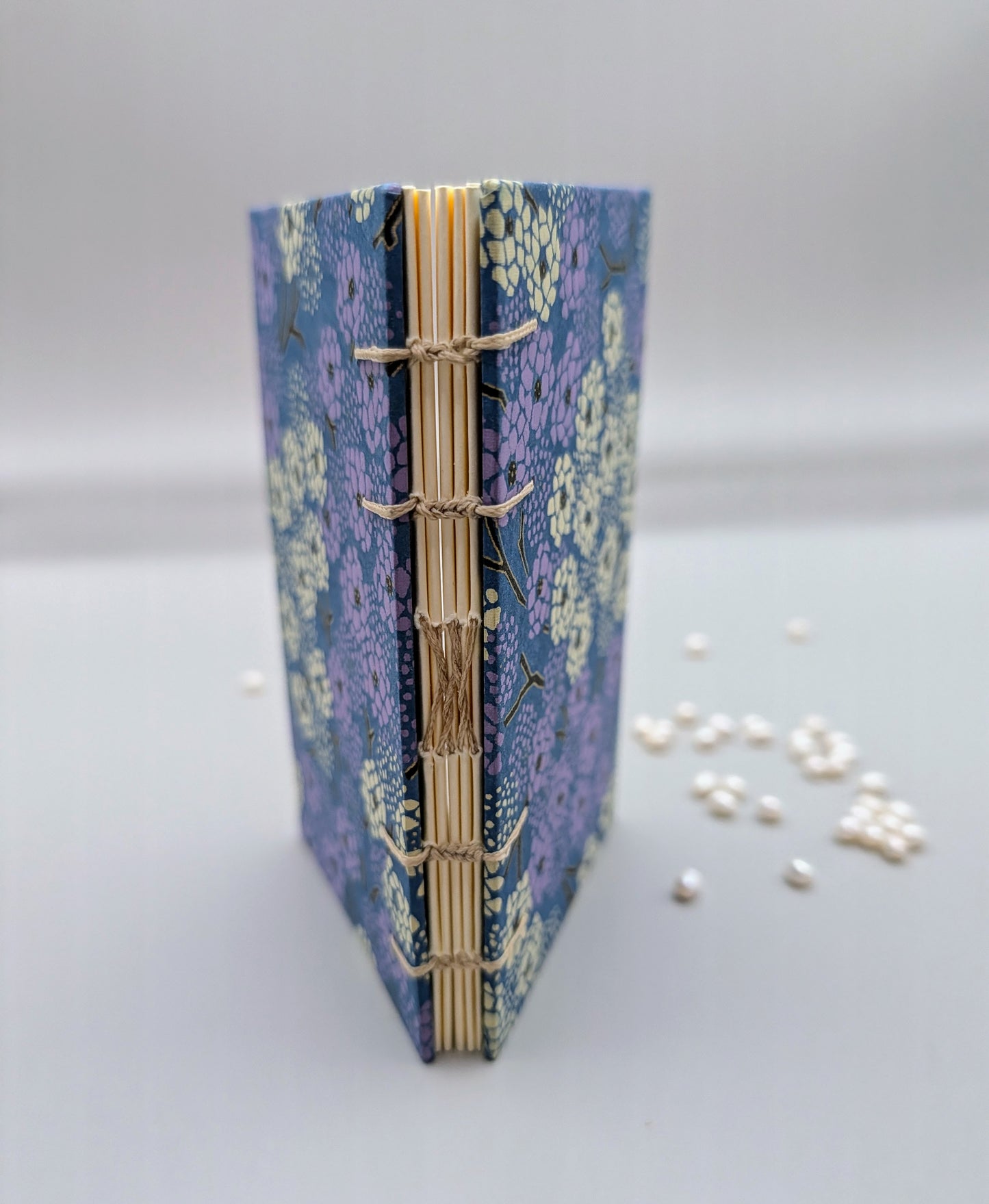 Cream and Lavender Blossoms - Mini Sketchbook - French Stitch