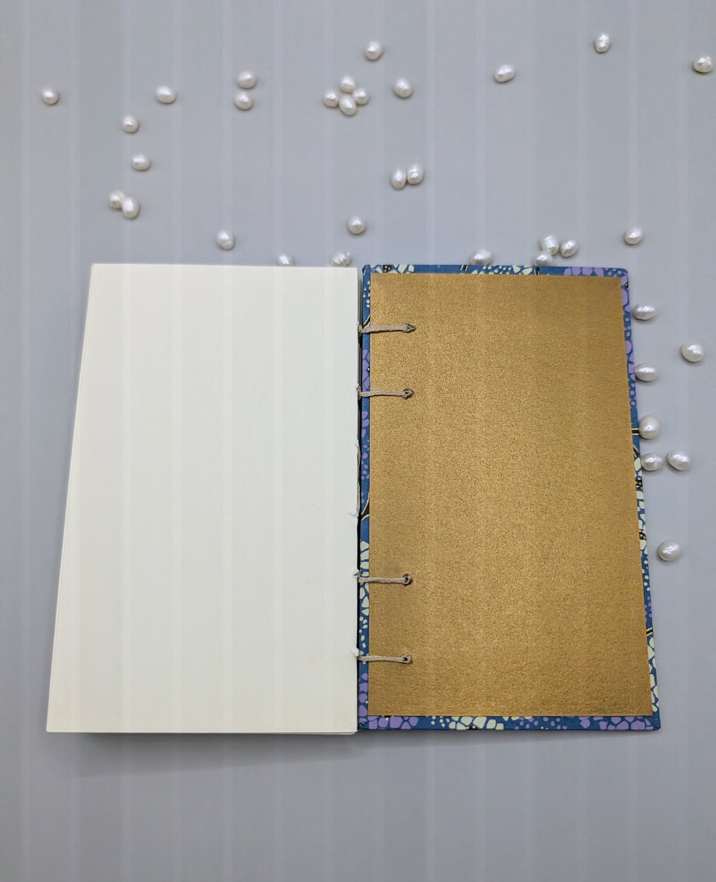 Cream and Lavender Blossoms - Mini Sketchbook - French Stitch
