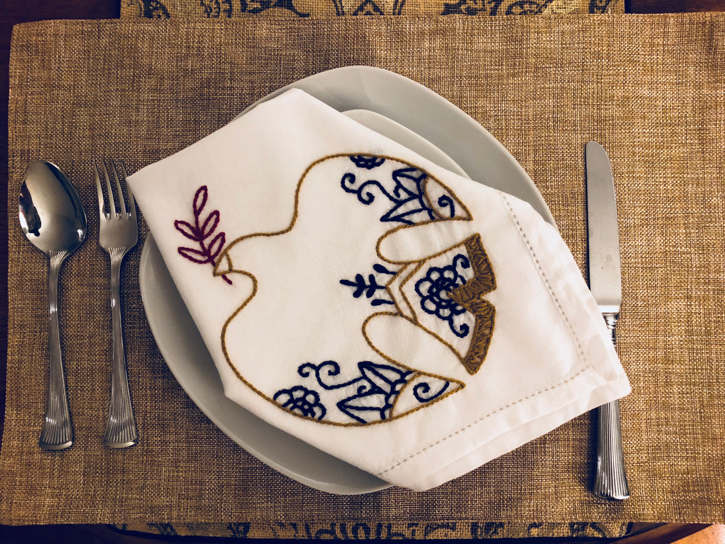 Dinner Napkins -Dove Design