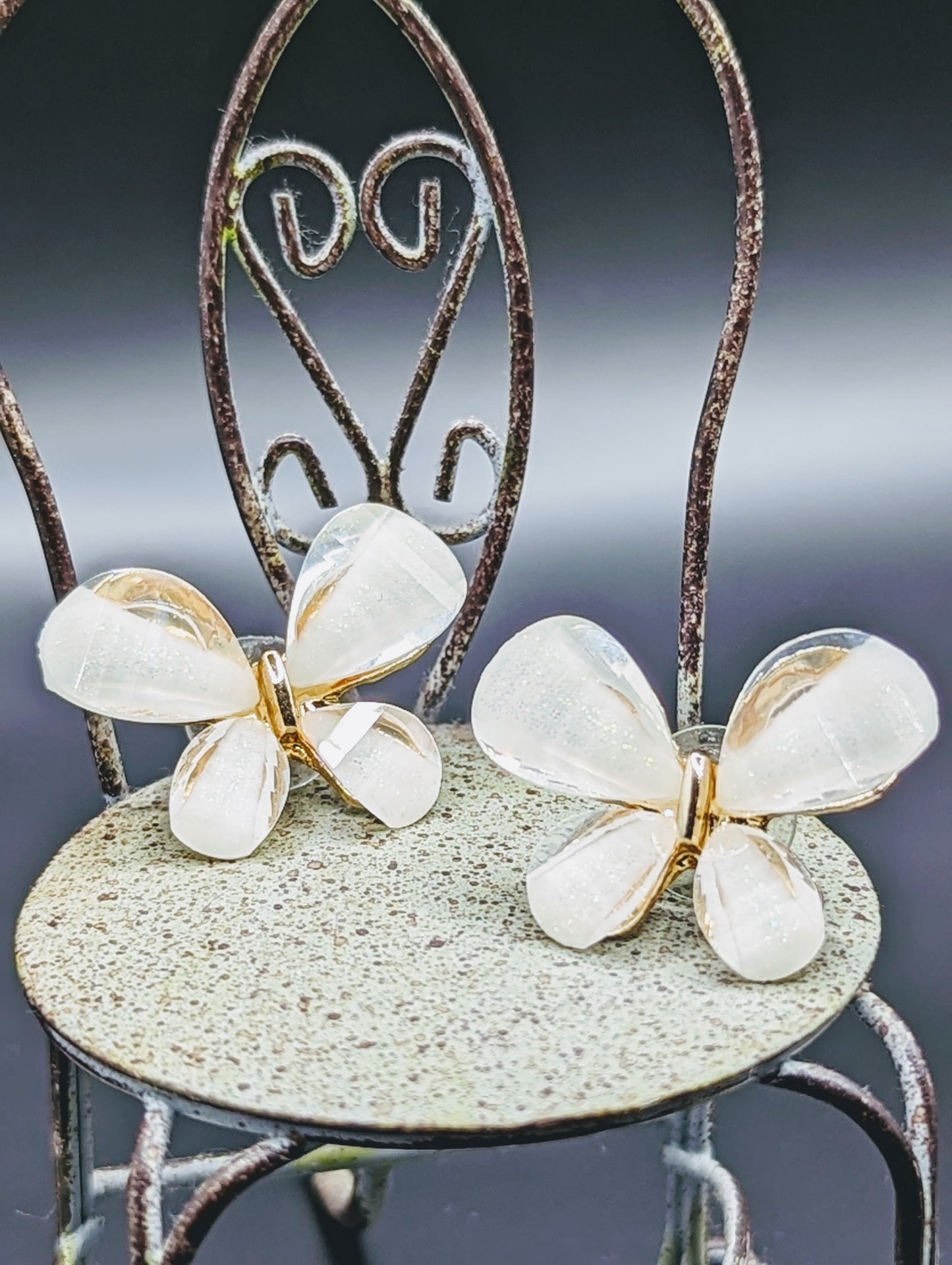 Ivory with accents Butterfly Earrings