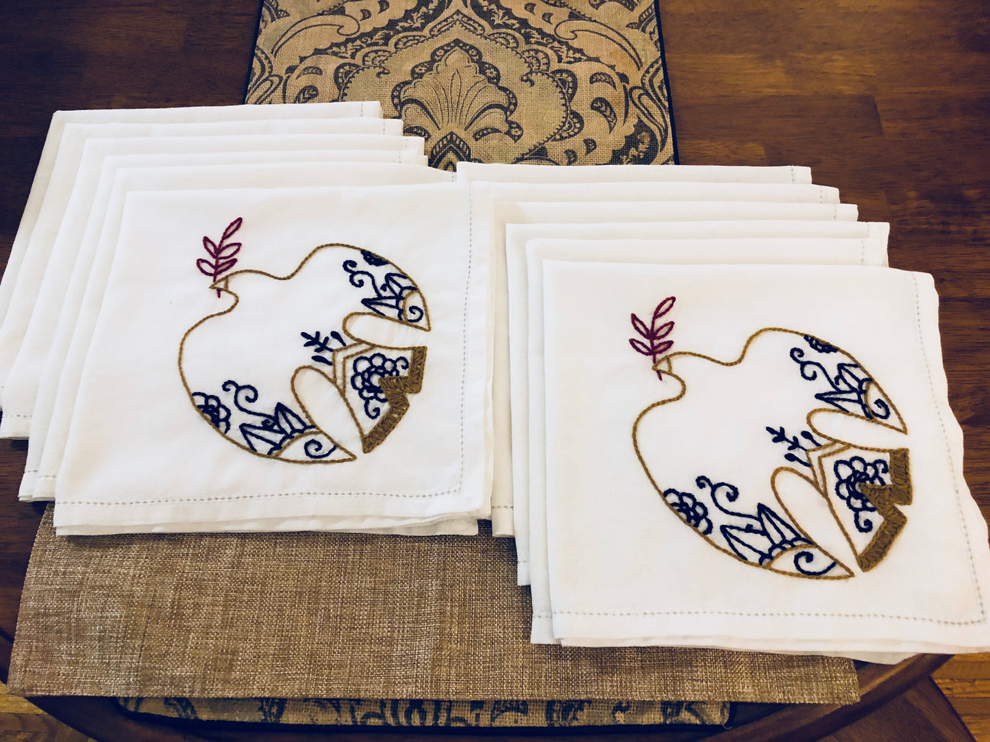 Dinner Napkins -Dove Design