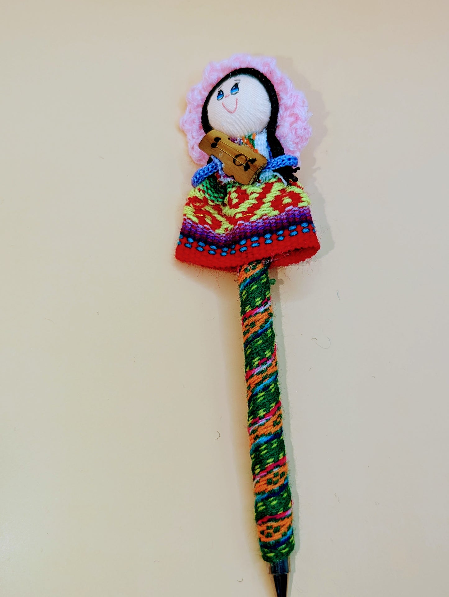 Doll Pen - Holding a Guitar - Made in Peru