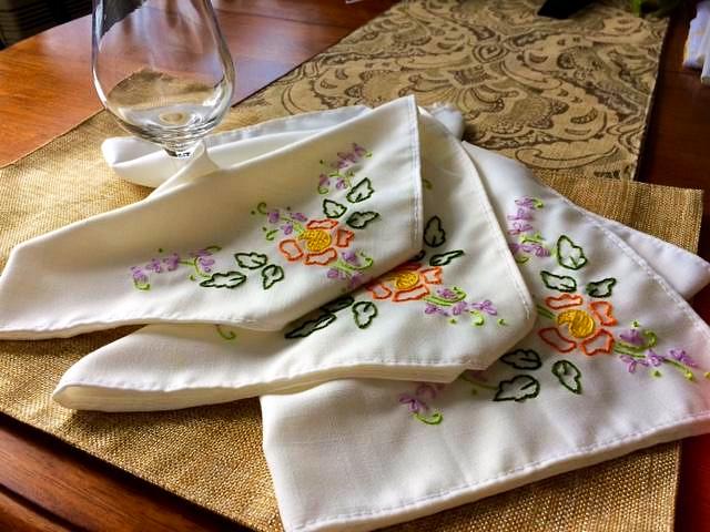 Dinner Napkins - Flowers Garden Pattern