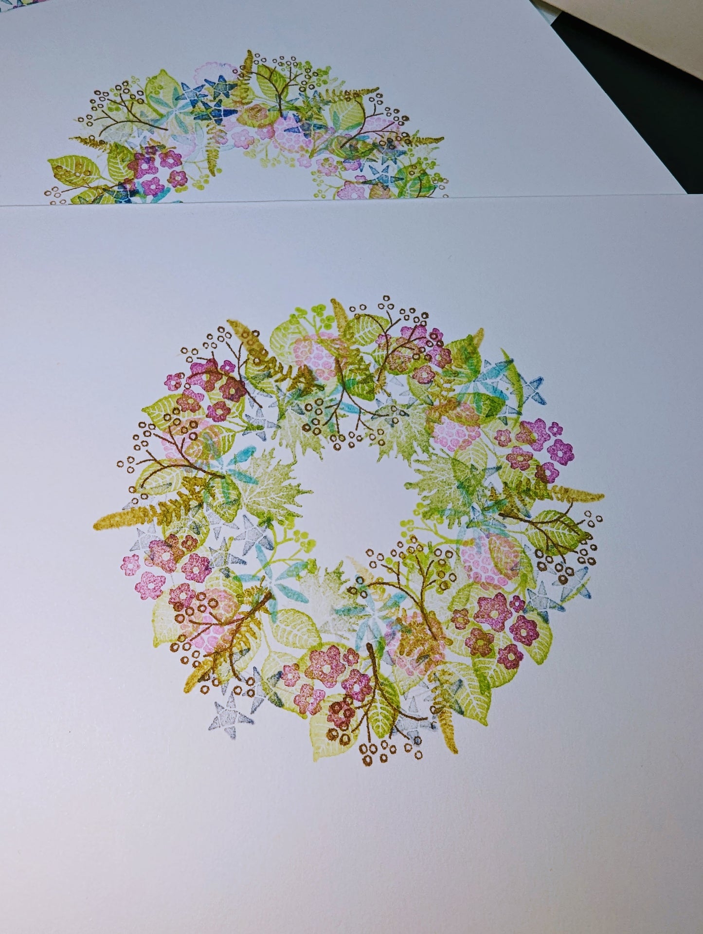 Handmade Stationery - Autumn Floral Wreath Design