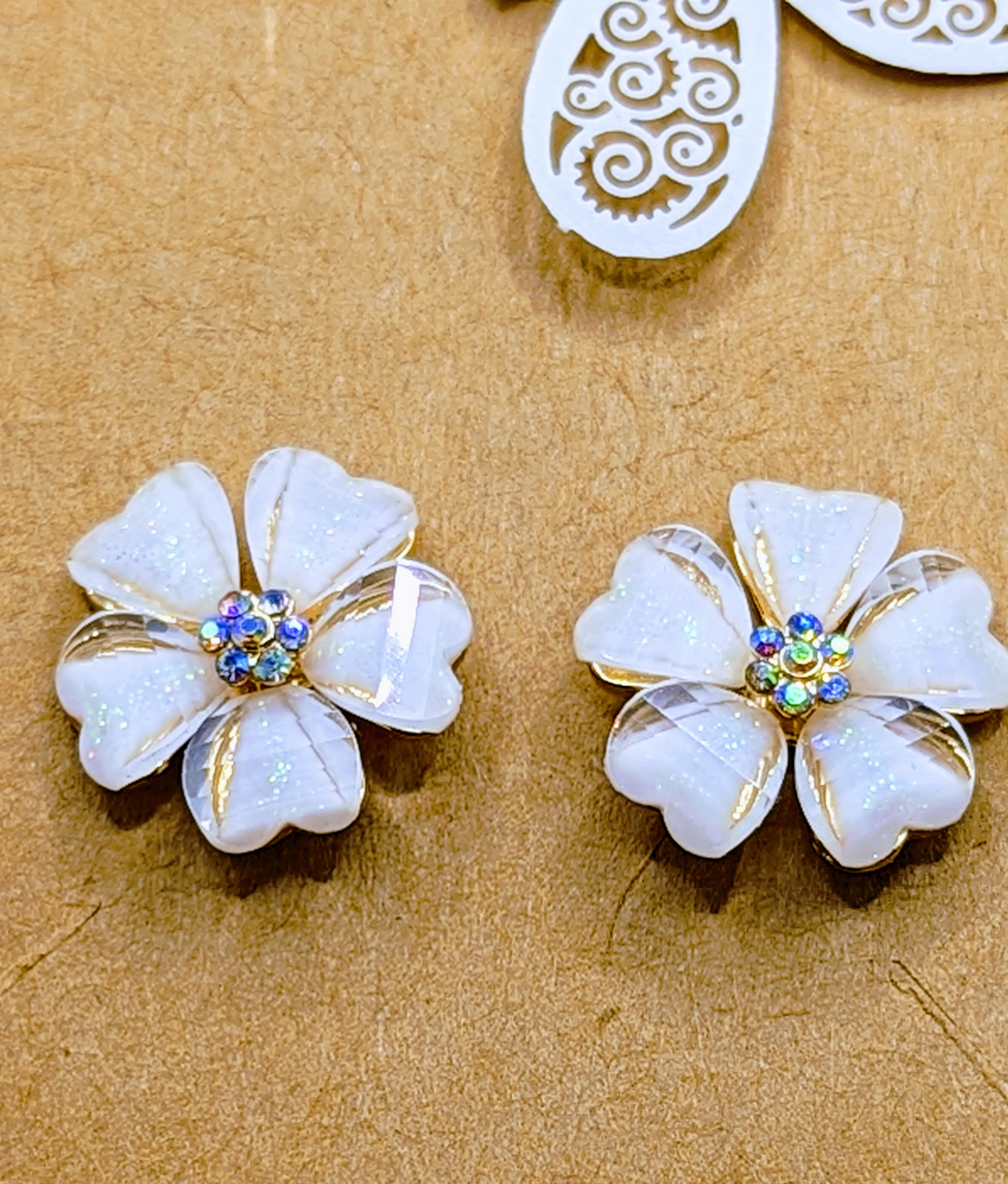 Ivory store flower earrings